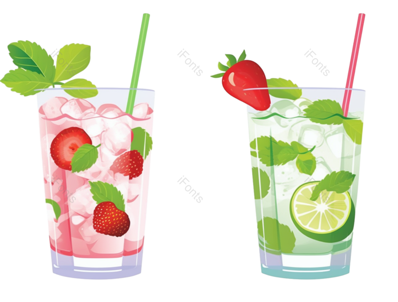 水果图片,设计元素元素,白色背景PNG,冰块免抠素材